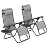 Outsunny Zero Gravity Lounge Chair Set of 2 Reclining Folding Outdoor Lounge Chairs with Cushion, Headrest, and Side Tray for Patio Beach - 4 of 4