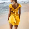 EXLURA Women's Summer Ruffle Short Sleeve Tie Back Romper Dress Square Neck A Line Cute Dressy Short Jumpsuits - 2 of 4