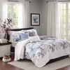 6 Pcs Elegant Watercolor Floral Print Reversible Quilt Set, All Season Bedding Sets, Cozy Home Textile for Lux Bedroom Decor - image 2 of 4