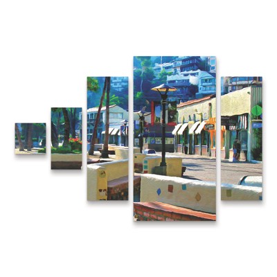 Trademark Fine Art Martin Fine Photography Catalina Island Street Front 5 Piece Panel Set Art