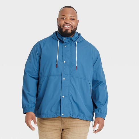 Men's Big & Tall Ripstop Rain Jacket - Goodfellow & Co™ Blue 2xlt : Target