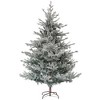9/6 ft Nordic Pine Artificial Christmas Tree with 1939/795 Snow Flocked Tips, Foldable Metal Stand, Easy Assembly, Hinged Xmas Tree for Home Holiday - 2 of 4