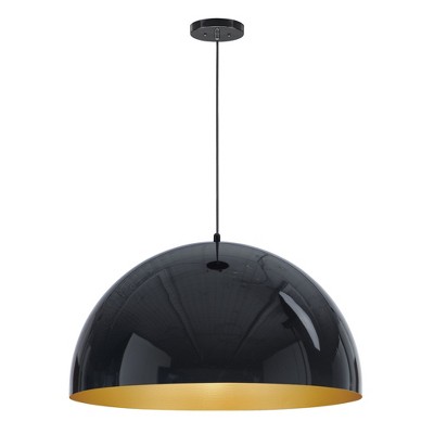 ET2 Lighting Hemisphere 1 - Light Pendant in  Gloss Black/Gold