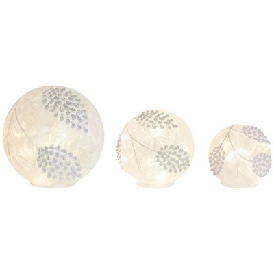 Melrose Frosted Silver Pinecone Orb (Set of 3)