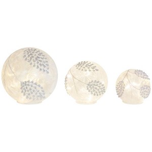 LED Frosted Silver Pinecone Orb (Set of 3) - 1 of 3