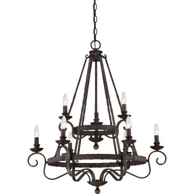 Quoizel Lighting Noble 9 - Light Chandelier in  Rustic Black