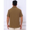 INSPIRE CHIC Men's Point Collar Short Sleeve Button Down Summer Linen Shirt - 3 of 4