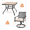 Tangkula 5PCS Patio Rattan Dining Set with Soft Cushions 4 Swivel Chairs with Dining Table for Poolside&Garden Grey - 3 of 4