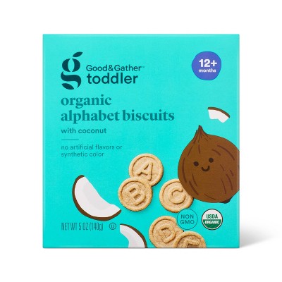 Organic Alphabet Biscuit with Coconut Baby Snacks - 5oz - Good & Gather™