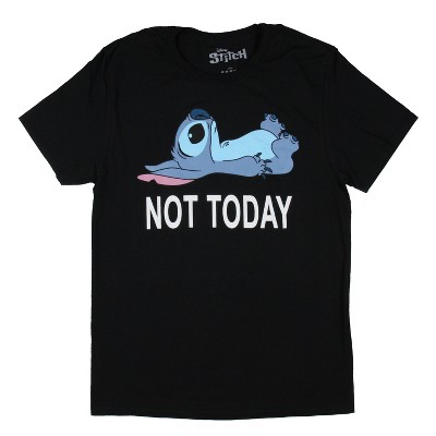 Disney Lilo&Stitch Men's Stitch Lying On His Back Not Today Graphic T-Shirt(2XL) Adult Black