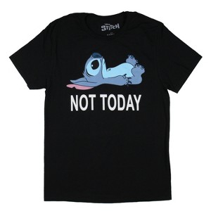 Disney Lilo & Stitch Men's Stitch Lying On His Back Not Today Graphic T-Shirt Adult - 1 of 3