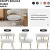 SEYNAR Mid Century Velvet Accent Chair with Golden Legs, White, 27.16''W*25.19''D*27.55''H - 3 of 4