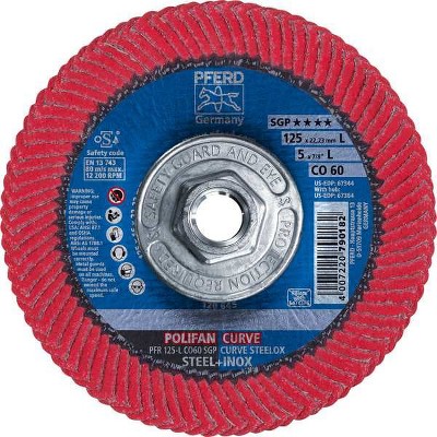 Pferd  Fiber Disc,5 in Dia,5/8in Arbor,60 Grit 67364