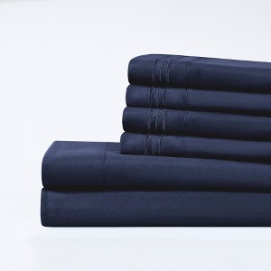 Modern Threads 6-Piece 21" Deep Pocket Microfiber Bed Sheet Set - 1 of 4