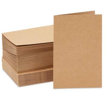 Paper Junkie 48 Pack Kraft Paper Blank Greeting Cards with Straight Corners, Envelopes 4x6 In