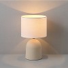 Globe Electric 15" Ceramic Table Lamp with Light Concrete Finish and White Linen Shade - 4 of 4