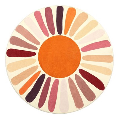 Washable Modern Colorful Rug Non Slip Low Pile Rug Soft Sun Accent Throw Floor Cover Foldable Indoor Carpet for Living Room Bedroom Playroom