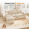 Kayamas 107'' Soft Corduroy Modular L-Shaped Sectional Sofa, 3-Seater Couch with Movable Ottoman for Living Room - 4 of 4