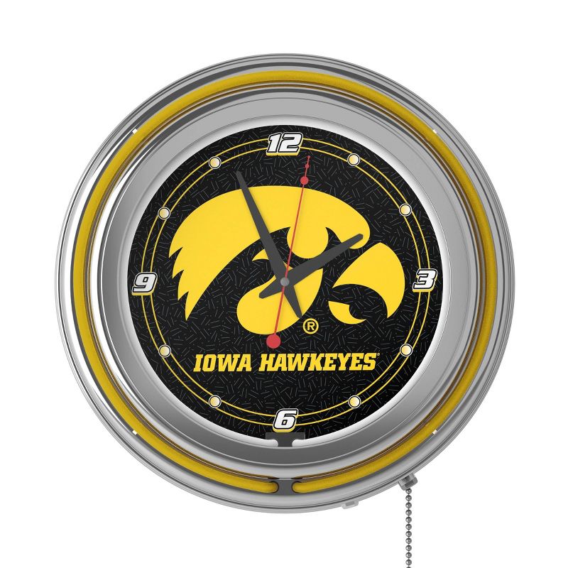 NCAA Iowa Hawkeyes Neon Clock - 14", 4 of 7