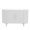 NicBex 47.8" Modern 4-Door Sideboard,Kitchen Storage Cabinets with U-Style Curved Design and Adjustable Shelves for Kitchen and Dining Room,White - 2 of 4