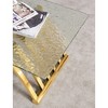 47" Stainless Steel Coffee Table with Ripple Glass - 3 of 4