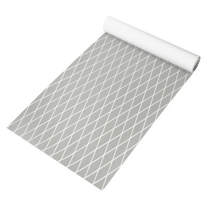 Unique Bargains EVA Faux Teak Decking Sheet Mat Self-Adhesive Gray White 27.5"x75" - 1 of 4