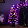Northlight 8-Function Fiber Optic Artificial Pine Potted Halloween Tree - 4' - Black - Orange and Purple LED - 2 of 4