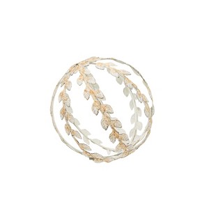 Floral Sphere Decorative Accent Antique White Metal by Foreside Home & Garden - 1 of 4