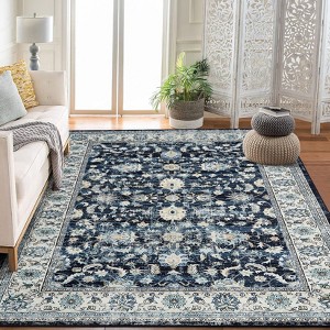 Coolmee Area Rugs for Living Room Washable Boho Floral Rug Indoor Carpet Vintage Rug Soft Non Slip Area Rug for Home Office - 1 of 4