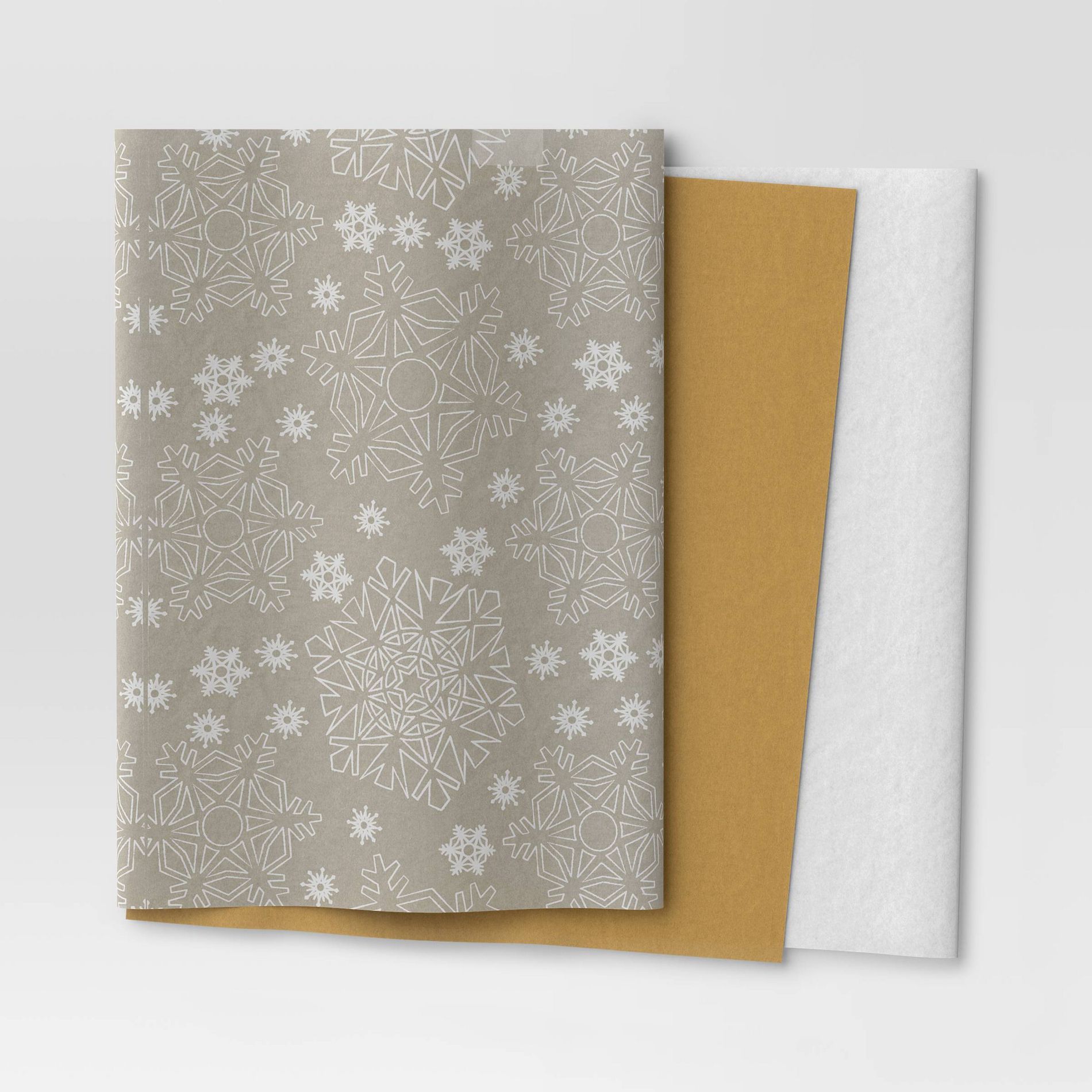 30ct Christmas Tissue Paper Gray/Gold/White - Wondershop™