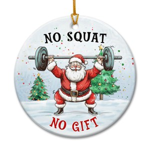 Weight Lifting Christmas Ornament 2025 - Santa Weight Lifting Gifts for Men, Weightlifters - 1 of 4