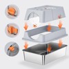 Stainless Steel Litter Box with Lid, Large Kitty Box, Enclosed Metal Litter Box with Removable Top & Litter Scoop, Tall Covered Dog Proof, 15.35'' - 4 of 4