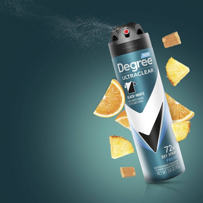 Degree Ultraclear Fresh Black + White 72 Hour Dry Spray Antiperspirant &#38; Deodorant - 2ct/3.8oz, 6 of 8