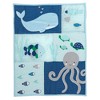 Lambs & Ivy Oceania 6-Piece Baby Crib Bedding Set - Blue Ocean, Nautical, Aquatic, Whale, Octopus Theme - 2 of 4