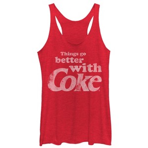 Women's Coca Cola Things Go Better With Coke Racerback Tank Top - 1 of 3