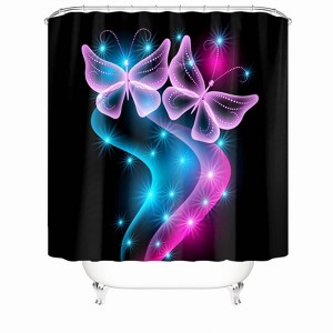 Two Butterflies Shower Curtains for Bathroom Waterproof Fabric Bath Curtain Durable Soft Stylish Bathroom Decor 72x72 Inch - 1 of 1