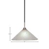 Toltec Lighting Paramount 1 - Light Pendant in  Matte Black/Brushed Nickel with 16" Frosted Crystal Shade - 2 of 2