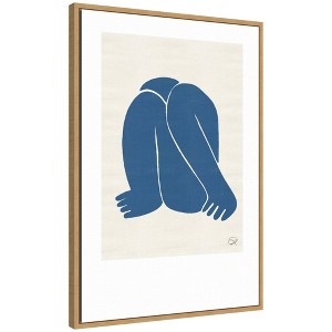 Kate & Laurel All Things Decor 23"x33" Sylvie Head Down II Royal Framed Canvas by Rocket Jack Natural - 1 of 4