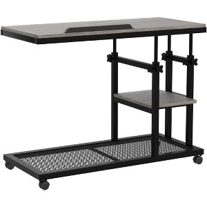 Tribesigns Height-Adjustable Mobile C Table with Wheels - 1 of 4