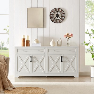 Buffet Sideboard Cabinet, Wooden Coffee Bar Storage Cabinet