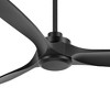 Airsurfer 60" Light-Free Matte Black Propeller Ceiling Fan, DC Motor, with 3 ABS Blades, 6''/12'' Down Rods, Remote Included - 3 of 4