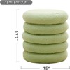 ChicFurnit Ottomans and Benches Storage Ottoman Cylindrical Footstool Foot Rest Round Footstool for Living Room, Green, 15.55"*15.55"*17.72" - 4 of 4