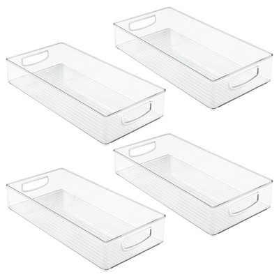 iDesign Stackable Pantry Storage Bins with Handles - Set of 4 - Clear, USA Made