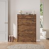 6 Drawer Shoe Cabinet - Wood Organizer w/ Adjustable Shelf for Entryway & Living Room - 2 of 4