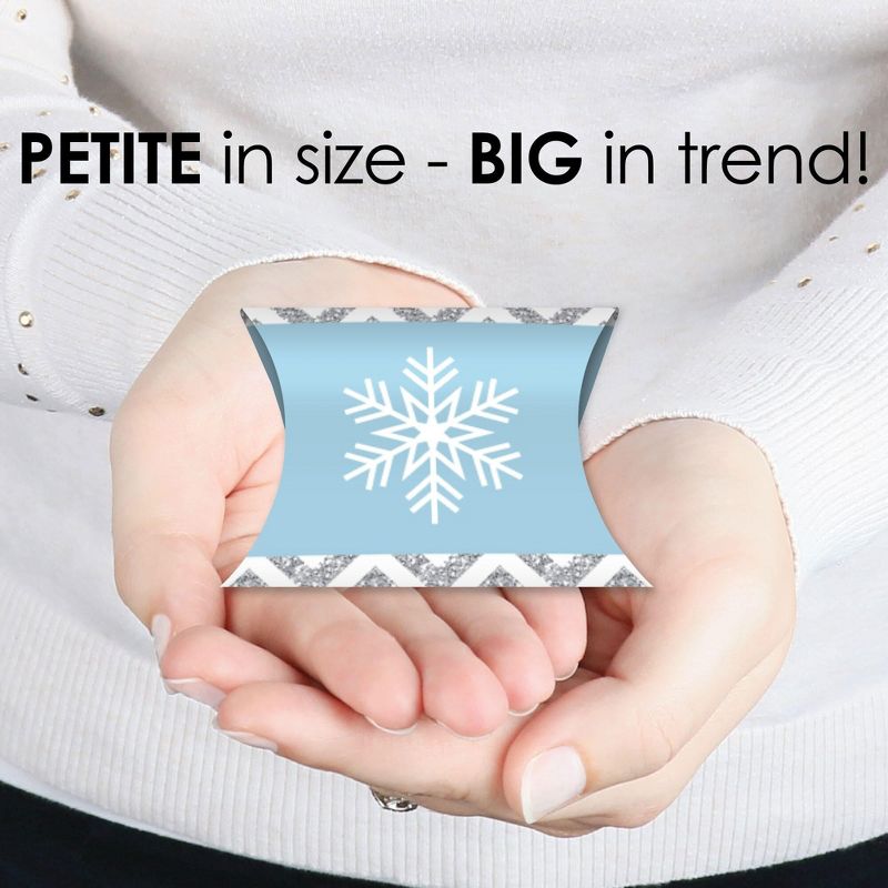 Big Dot of Happiness Winter Wonderland - Favor Gift Boxes - Snowflake Holiday Party and Winter Wedding Petite Pillow Boxes - Set of 20, 3 of 9