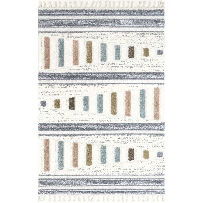 Nuloom Iria Colorful Pyramid Kids Indoor Area Rug, 4' x 6', Beige