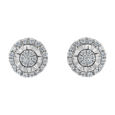 Haus of Brilliance Sterling Silver 1.0 Cttw Diamond Cluster Earrings