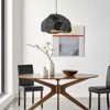 Rennnsan Omveira 20"W 1-Light Stone Shape Modern Dimmable Pendant in Black - 4 of 4