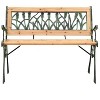Patio Bench 48" Cast Iron and Solid Firwood - 2 of 4