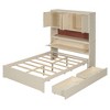 TIRAMISUBEST Full Size Platform Bed with USB Outlets and Storage Headboard, Wooden Bed Frame with 2 Storage Drawers and Slats Support - 3 of 4